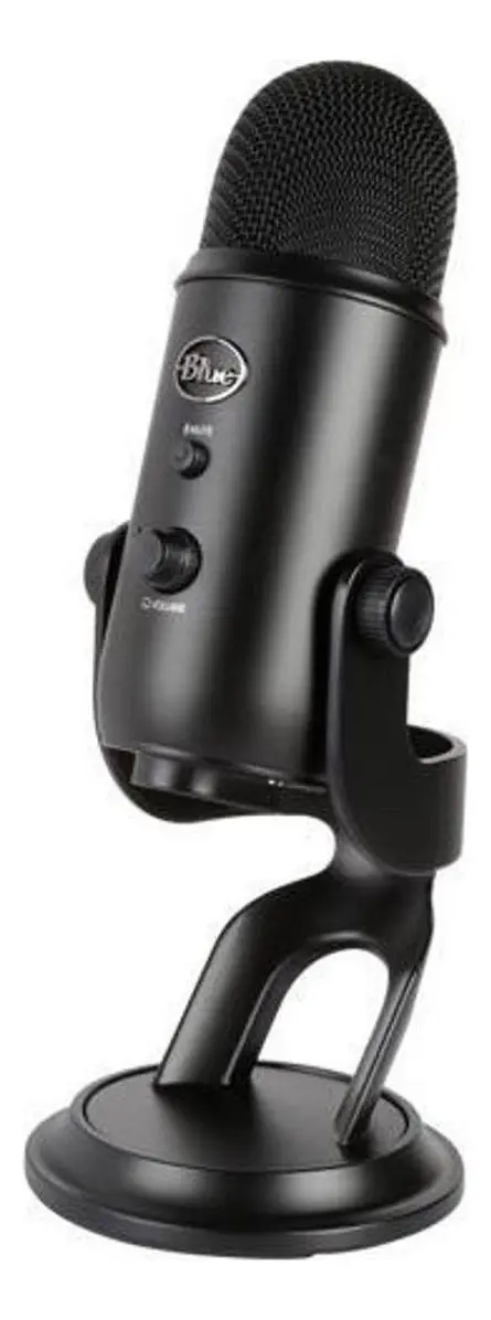 Micrófono Blue Yeti Condensador Omnidireccional, Cardioide, Bidireccional, Estéreo color blackout